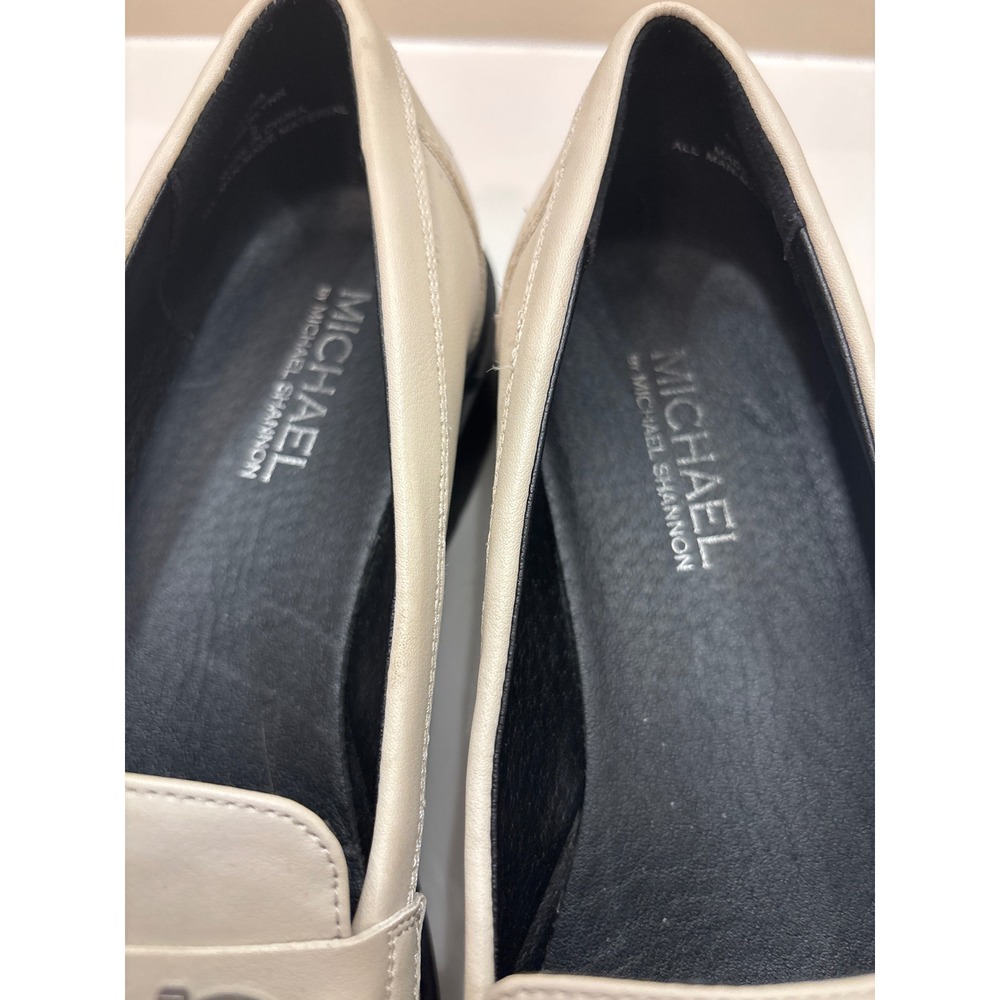 Michael by Michael Shannon Lynn Cream Lug Sole Horsebit Loafers Womens 9 - Picture 6 of 6